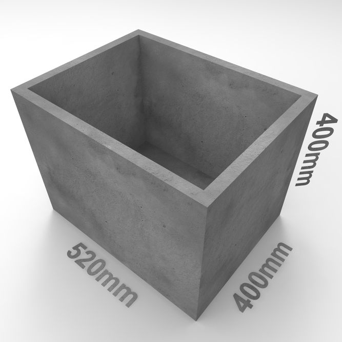 Кашпо із бетону "520*400*400мм(h)" сіре