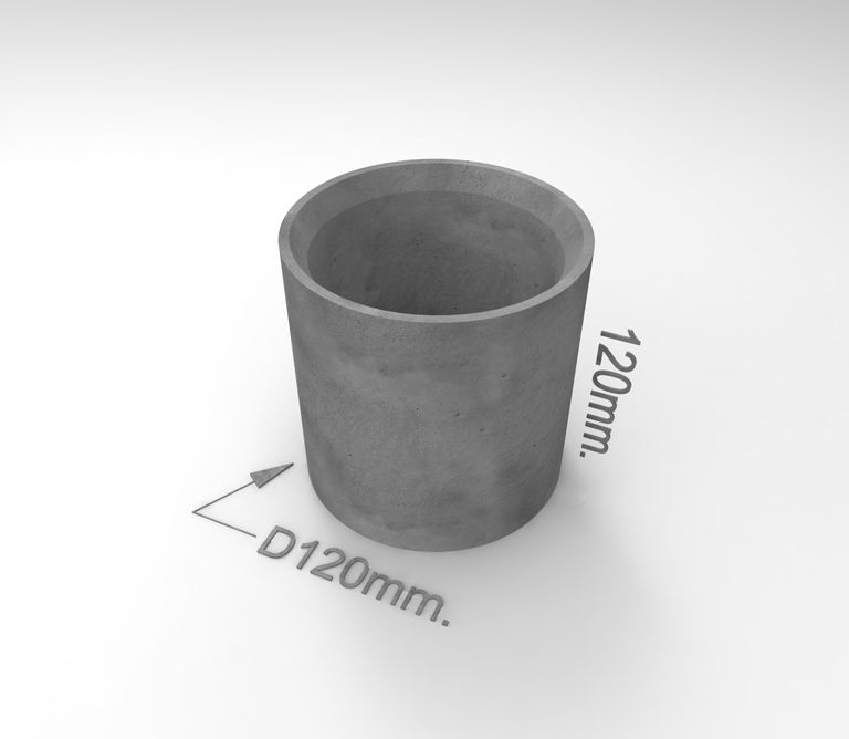 Кашпо из бетона «цилиндр 120*120mm» антрацит