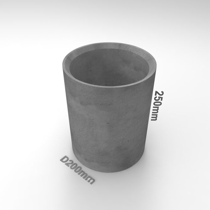 Кашпо из бетона «цилиндр 200*250mm» антрацит