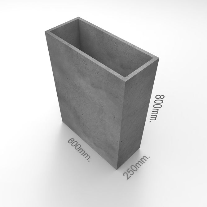 Кашпо из бетона «250*600*h800mm» антрацит
