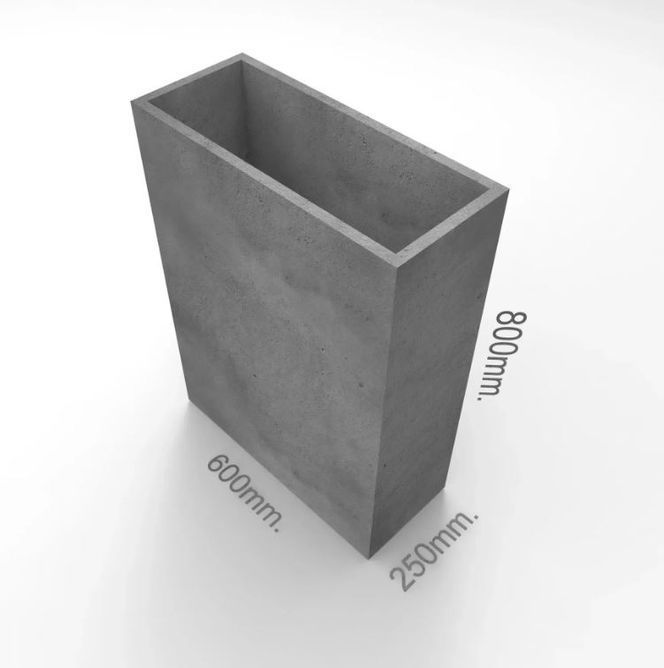 Кашпо з бетону &laquo;250*600*h800mm&raquo; сіре