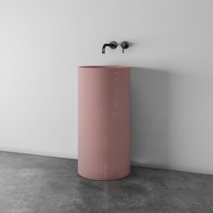 Раковина з бетону «циліндр» підлогова (рожева)